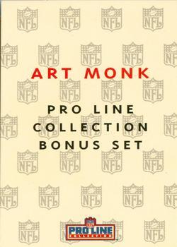 1992 Pro Line Profiles #NNO Art Monk Title Card Sendaway Front