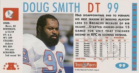 1992 GameDay #99 Doug Smith Back