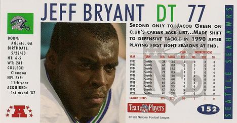 1992 GameDay #152 Jeff Bryant Back