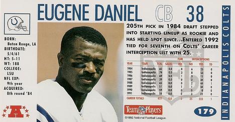1992 GameDay #179 Eugene Daniel Back