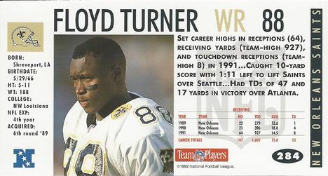 1992 GameDay #284 Floyd Turner Back