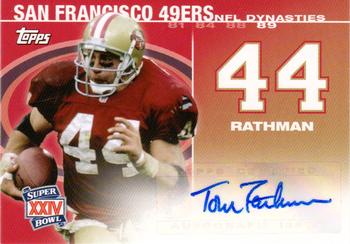 2008 Topps - NFL Dynasties Tribute Autographs #DYNA-TR Tom Rathman Front