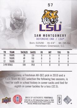 2013 SP Authentic #57 Sam Montgomery Back