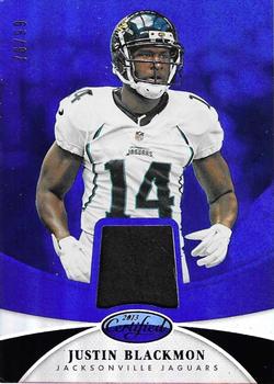 2013 Panini Certified - Mirror Blue Materials #53 Justin Blackmon Front
