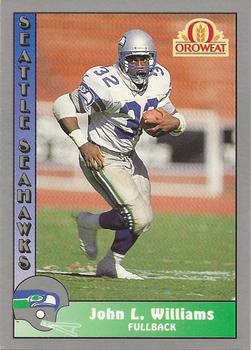 1990 Pacific Oroweat Seattle Seahawks #5 John L. Williams Front