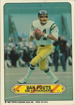 1983 Topps - Stickers #12 Dan Fouts Front