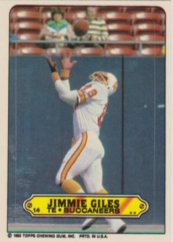 1983 Topps - Stickers #14 Jimmie Giles Front