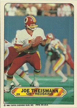 1983 Topps - Stickers #29 Joe Theismann Front