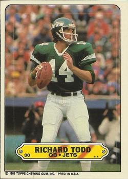 1983 Topps - Stickers #30 Richard Todd Front