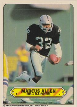 1983 Topps - Stickers #1 Marcus Allen Front