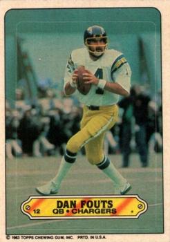 1983 Topps - Stickers #12 Dan Fouts Front