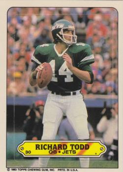 1983 Topps - Stickers #30 Richard Todd Front