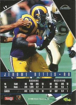 1995 Classic Images Limited Live #17 Jerome Bettis Back