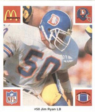 1986 McDonald's Denver Broncos #NNO Jim Ryan Front