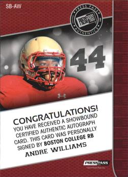2014 Press Pass Showbound #SBAW Andre Williams Back