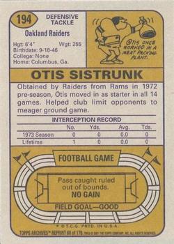 2001 Topps Archives #60 Otis Sistrunk Back
