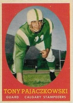 1958 Topps CFL #25 Tony Pajaczkowski Front