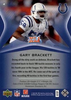 2007 Upper Deck Super Bowl XLI Box Set #4 Gary Brackett Back