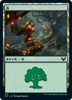 2021 Magic The Gathering Strixhaven: School of Mages (Japanese) #375 森 Front