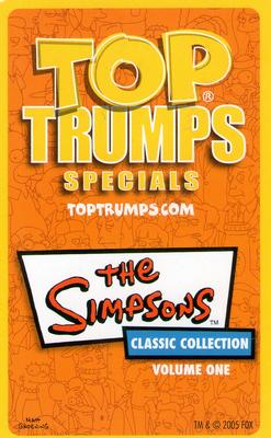 2005 Top Trumps Specials The Simpsons Classic Collection Volume 1 #NNO Artie Ziff Back
