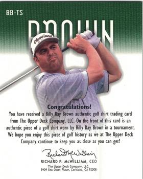 2001 SP Authentic - Tour Swatch Green #BB-TS Billy Ray Brown Back