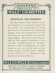 1924 Wills's Cigarettes Golfing #3 Burham and Berrow Back