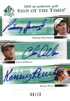 2005 SP Authentic - Sign of the Times Triples #PH/CD/KP Padraig Harrington / Chris DiMarco / Kenny Perry Front