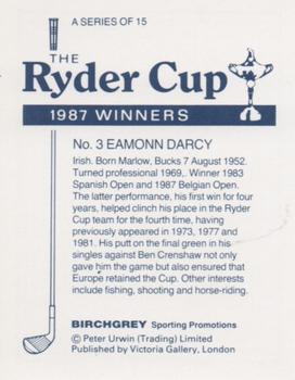 1987 Birchgrey The Ryder Cup #3 Eamonn Darcy Back
