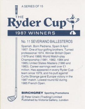 1987 Birchgrey The Ryder Cup #11 Severiano Ballesteros Back