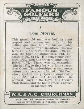 1928 Churchman's Famous Golfers 2nd Series (Large) #8 Tom Morris Back