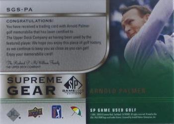 2021 SP Game Used - Supreme Gear #SGS-PA Arnold Palmer Back