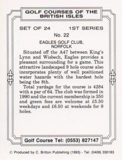 1993 C. Britton Publishing Golf Courses of the British Isles #22 Eagles Golf Club, Norfolk Back