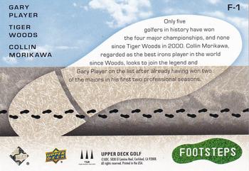 2024 Upper Deck - Footsteps #F-1 Gary Player / Tiger Woods / Collin Morikawa Back