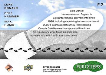 2024 Upper Deck - Footsteps #F-7 Luke Donald / Cole Hammer / Max Homa Back