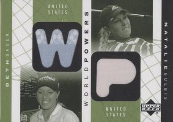 2003 Upper Deck - World Powers Double Shirts #WP2-BB/NG Beth Bauer / Natalie Gulbis Front