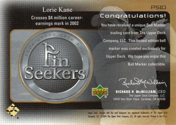 2004 Upper Deck - Pin Seekers Gold #PS10 Lorie Kane Back