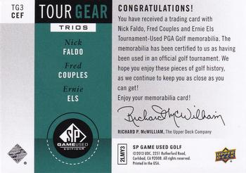 2014 SP Game Used - Tour Gear Triple #TG3CEF Fred Couples / Ernie Els / Nick Faldo Back
