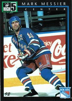 1992 High-5 Previews #P4 Mark Messier Front