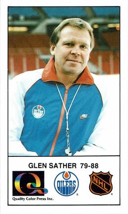 1988-89 Edmonton Oilers Action Magazine Tenth Anniversary Commemerative #49 Glen Sather Front