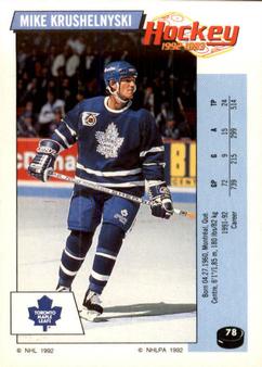 1992-93 Panini Hockey Stickers #78 Mike Krushelnyski Front
