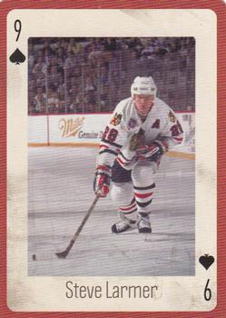 2005 Hockey Legends Chicago Blackhawks Playing Cards #9♠ Steve Larmer Front