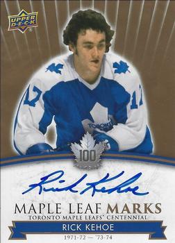 2017 Upper Deck Toronto Maple Leafs Centennial - Maple Leaf Marks #MLM-KE Rick Kehoe Front