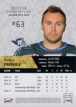 2017-18 Playercards (DEL) #DEL-458 Markus Poukkula Back