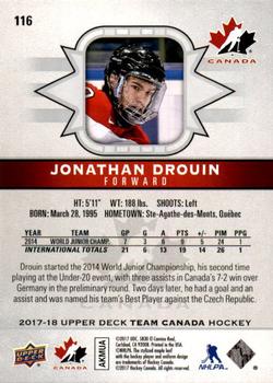 2017-18 Upper Deck Team Canada #116 Jonathan Drouin Back