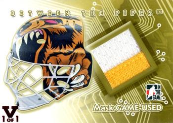 2015-16 In The Game Final Vault - 2007-08 In The Game Between The Pipes Mask Game-Used (Red Vault Stamp) #MGU-13 Tim Thomas Front