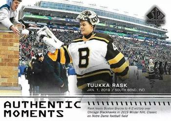 2019-20 SP Authentic #101 Tuukka Rask Front