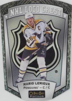 2016-17 O-Pee-Chee Platinum - NHL Logo Crest Cracked Ice Die Cuts #NHLLD-3 Mario Lemieux Front