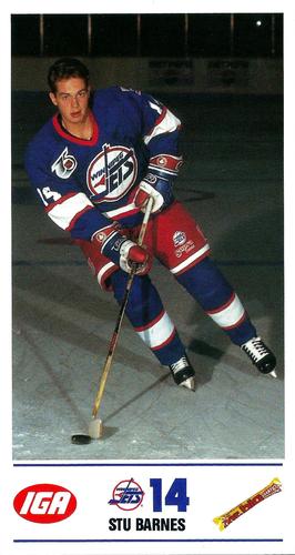 1991-92 IGA Winnipeg Jets #NNO Stu Barnes Front