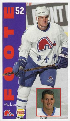 1994-95 Burger King Quebec Nordiques #NNO Adam Foote Front