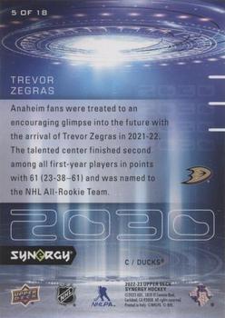 2022-23 Upper Deck Synergy - 2030 #5 OF 18 Trevor Zegras Back